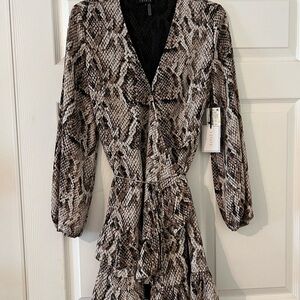 Snakeskin Print Wrap Dress